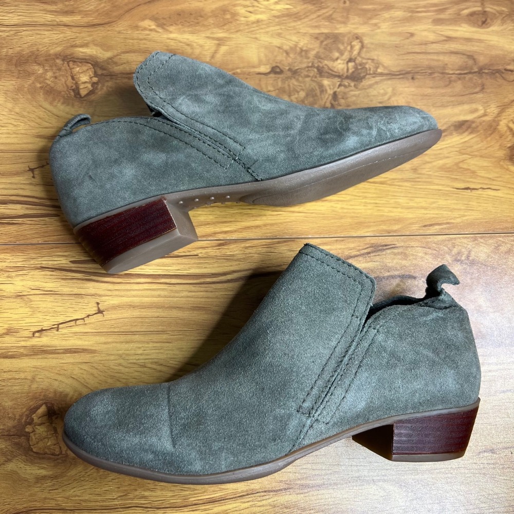 Diba Short Ankle Boots Booties Size 10W 10‎ Wide Leather Suede Taupe Gray NEW - Picture 6 of 8